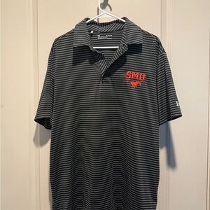 Under Armour Black and White Striped Polo Shirt SMU